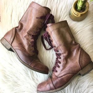 3/$15 MOSSIMO Burgundy Lace-up Combat Boots